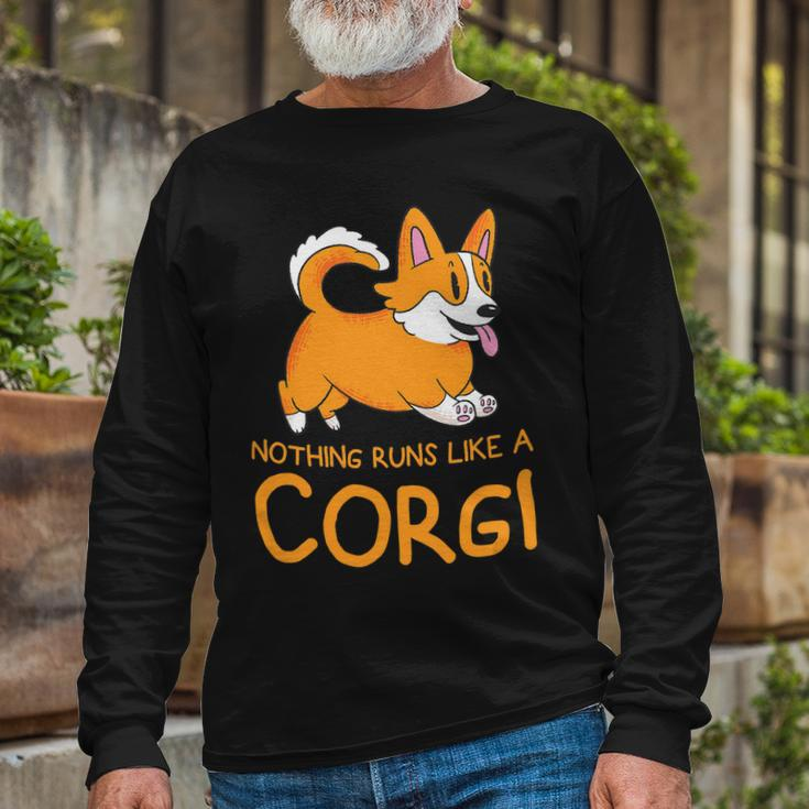 Nothing Runs Like A Corgi Animal Pet Dog Lover V2 Long Sleeve T-Shirt Gifts for Old Men