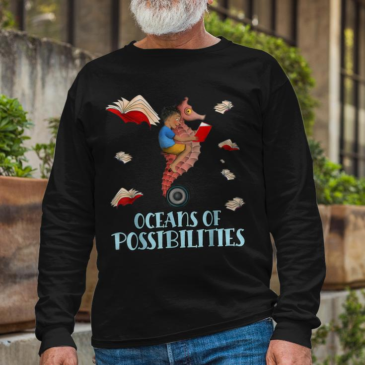 Oceans Of Possibilities Summer Reading 2022 Librarian Long Sleeve T-Shirt Gifts for Old Men
