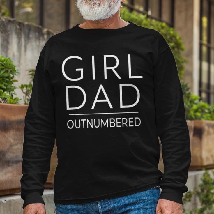 Outnumbered Dad Of Girls Fathers Day For Girl Dad Long Sleeve T-Shirt T-Shirt Gifts for Old Men