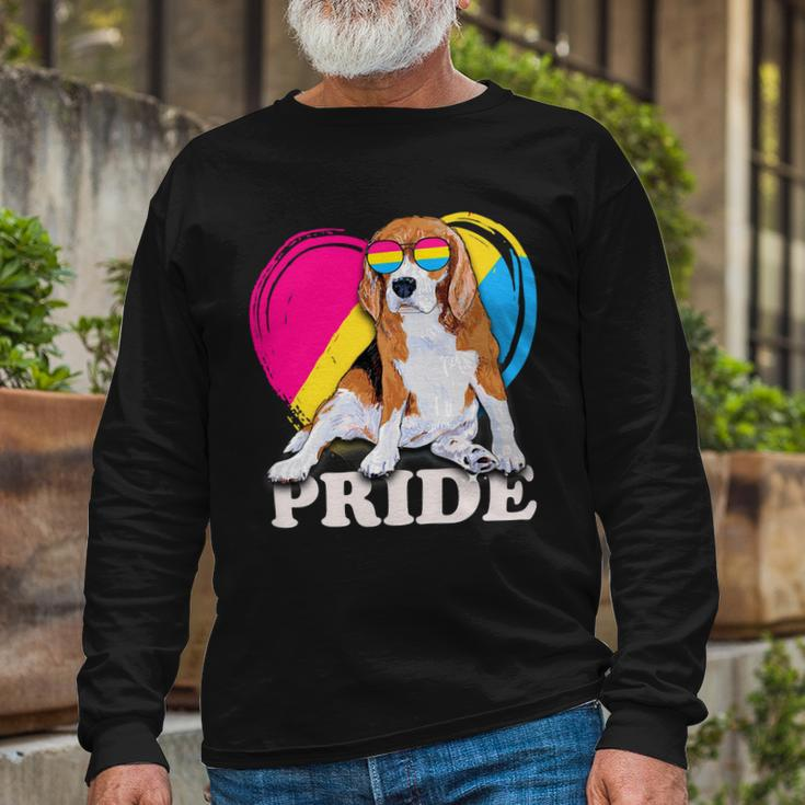 Pansexual Beagle Rainbow Heart Pride Lgbt Dog Lover 56 Beagle Dog Long Sleeve T-Shirt Gifts for Old Men