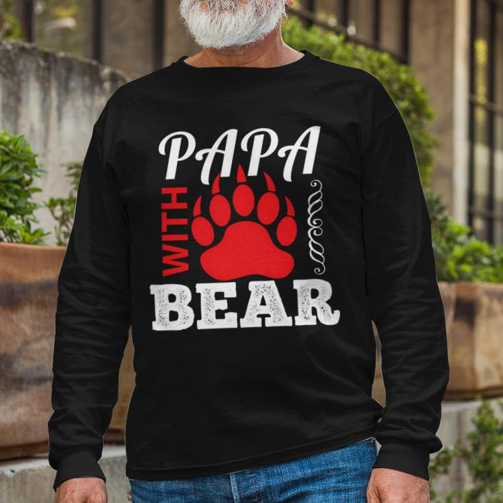 Papa With Bear Fathers Day T-Shirt Long Sleeve T-Shirt Gifts for Old Men