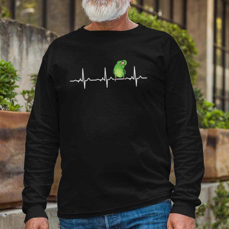 Parrot Ekg Green Parrotlet Heartbeat Bird Pulse Line Birb Long Sleeve T-Shirt T-Shirt Gifts for Old Men