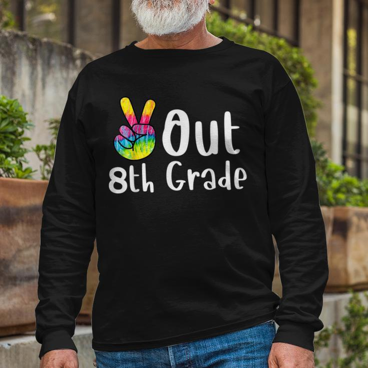 Peace Out 8Th Grade Tie Dye Graduation Class Of 2022 Virtual V2 Long Sleeve T-Shirt T-Shirt Gifts for Old Men