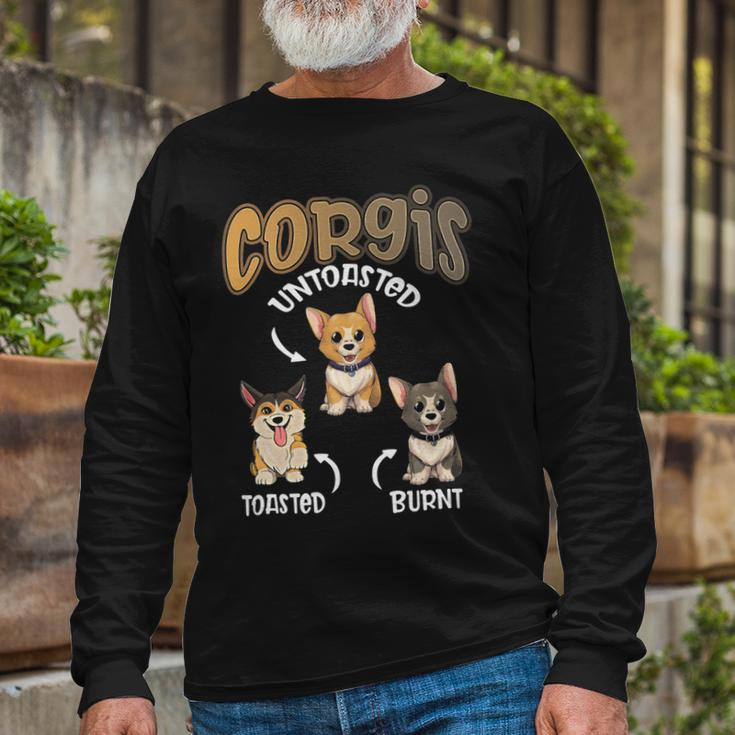 Pembroke Welsh Corgi Untoasted Toasted Burnt Dog Lovers V4 Long Sleeve T-Shirt Gifts for Old Men
