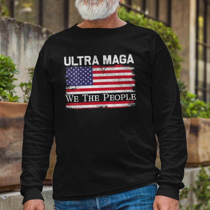 We Are The People And Vintage Usa Flag Ultra Maga Long Sleeve T-Shirt T-Shirt Gifts for Old Men