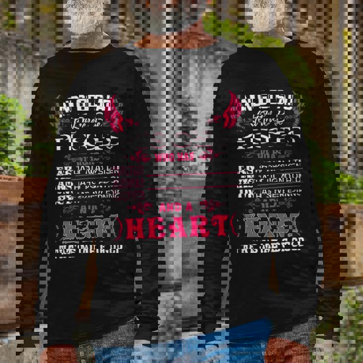 Pisces Girl And God Said Let There Be Pisces Girl Long Sleeve T-Shirt Gifts for Old Men