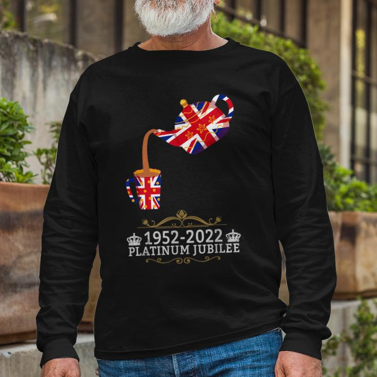 Platinum Jubilee 2022 Union Jack For & Jubilee Teapot Long Sleeve T-Shirt Gifts for Old Men