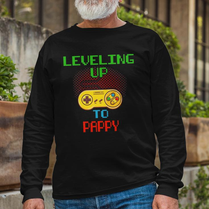 Promoted To Pappy Unlocked Gamer Leveling Up Long Sleeve T-Shirt T-Shirt Gifts for Old Men
