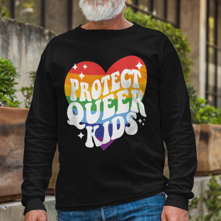 Protect Queer Gay Pride Lgbt Support Queer Pride Month Long Sleeve T-Shirt Gifts for Old Men