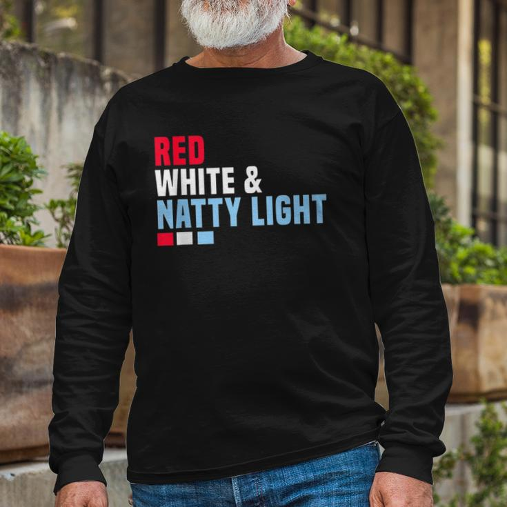 Red White And Natty-Light 4Th Of July Long Sleeve T-Shirt Gifts for Old Men