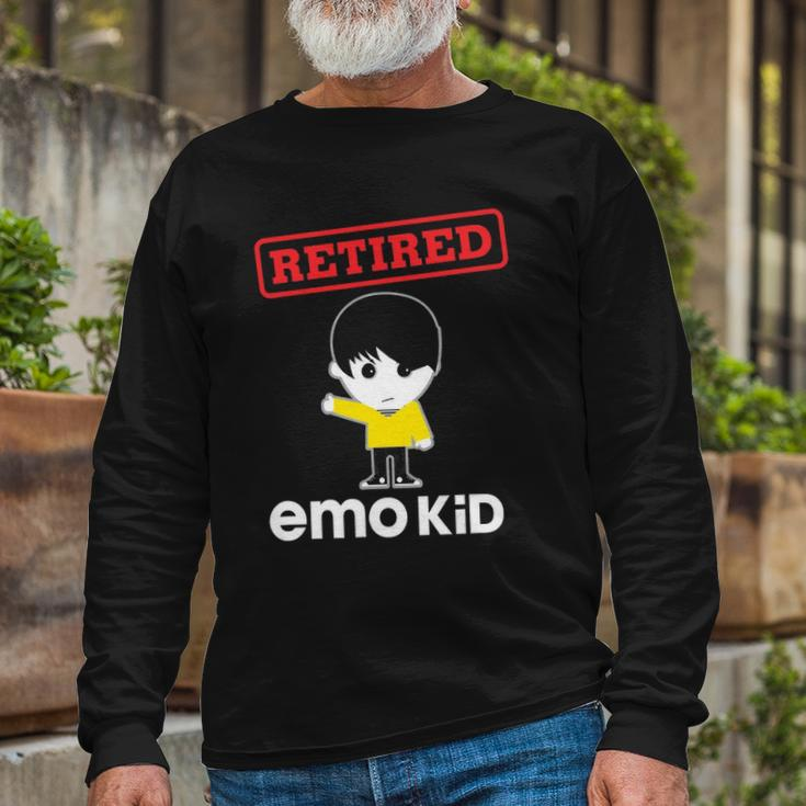 Retired Emo Kid Say Goodbye To Coworker Long Sleeve T-Shirt Gifts for Old Men