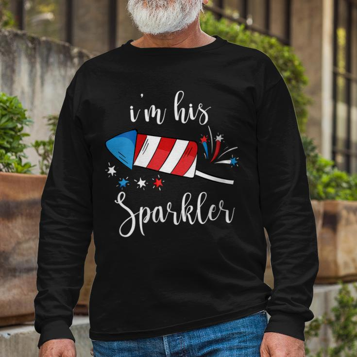 Im His Sparkler 4Th Of July For Women Long Sleeve T-Shirt Gifts for Old Men