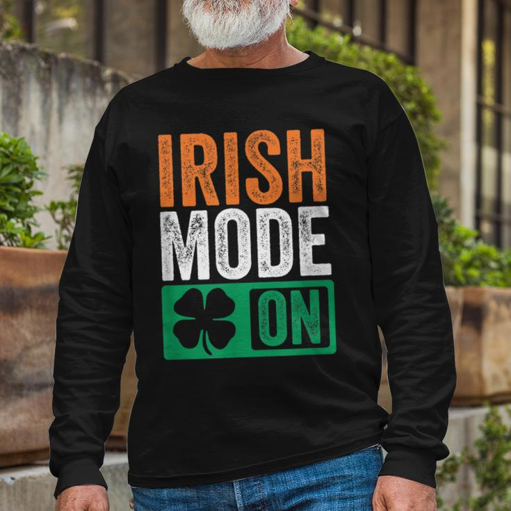 St Patricks Day Beer Drinking Ireland Irish Mode On Long Sleeve T-Shirt T-Shirt Gifts for Old Men