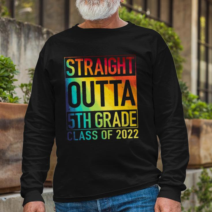 Straight Outta 5Th Grade Class Of 2022 Graduation Rainbow Long Sleeve T-Shirt T-Shirt Gifts for Old Men