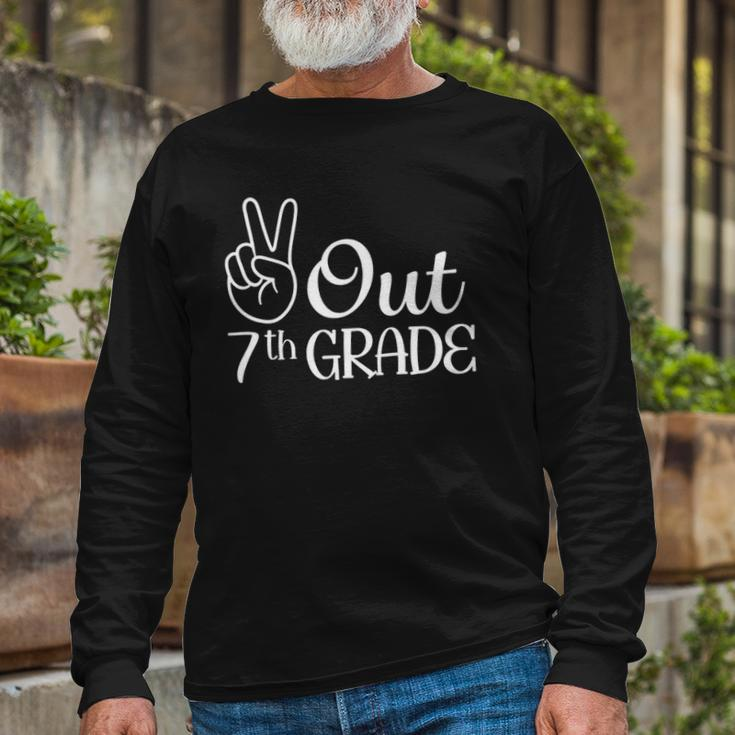 Summer Last Day Of School Graduation Peace Out 7Th Grade Long Sleeve T-Shirt T-Shirt Gifts for Old Men
