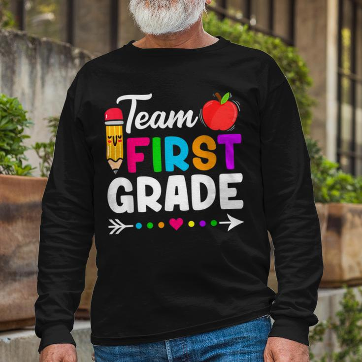 Team First Grade Teacher Student Back To School Long Sleeve T-Shirt Gifts for Old Men