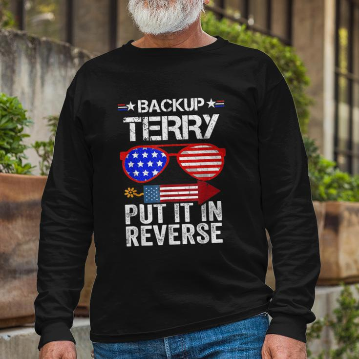 Back It Up Terry American Flag Usa 4Th Of July Sunglasses Long Sleeve T-Shirt Gifts for Old Men