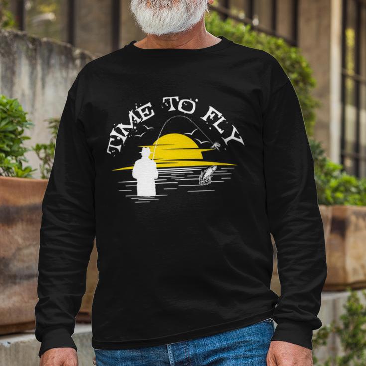 Time To Fly Fish 49 Trending Shirt Unisex Long Sleeve Gifts for Old Men