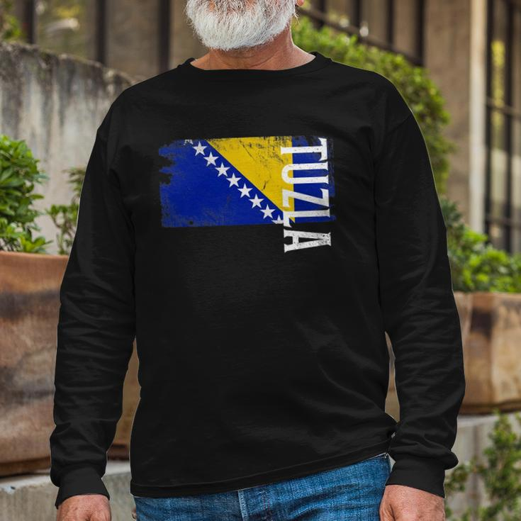 Tuzla Bosnia Flag For Bosnian Long Sleeve T-Shirt T-Shirt Gifts for Old Men