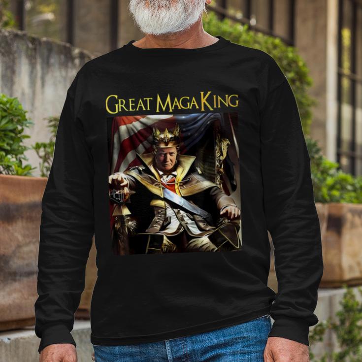 Ultra Maga Great Maga King Shirt Great Maga King Trump 2024 Unisex Long Sleeve Gifts for Old Men