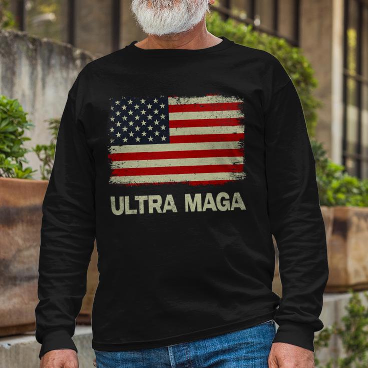 Ultra Maga United State Flag Unisex Long Sleeve Gifts for Old Men