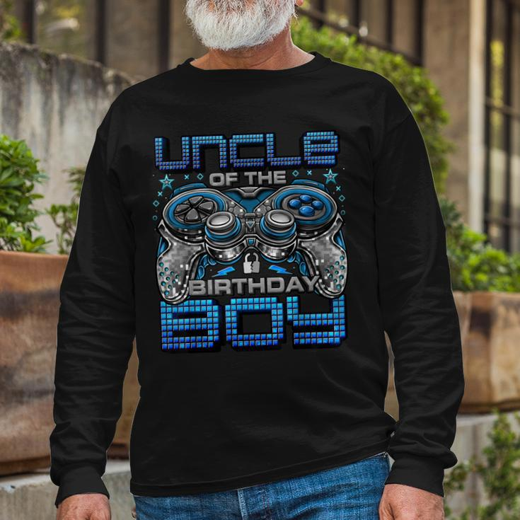 Uncle Of The Birthday Boy Video Gamer Birthday Party Long Sleeve T-Shirt Gifts for Old Men