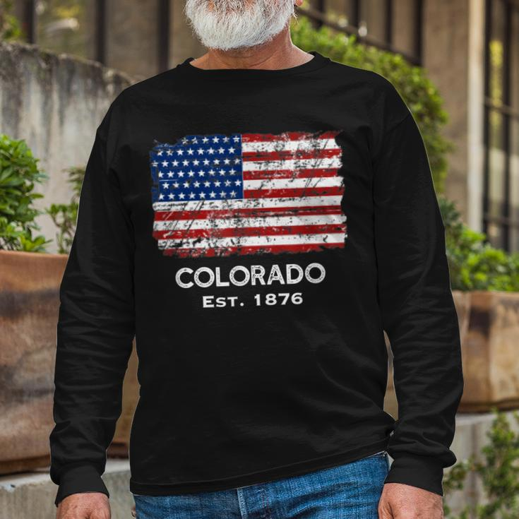 Usa Flag 4Th Of July Colorado Long Sleeve T-Shirt Gifts for Old Men