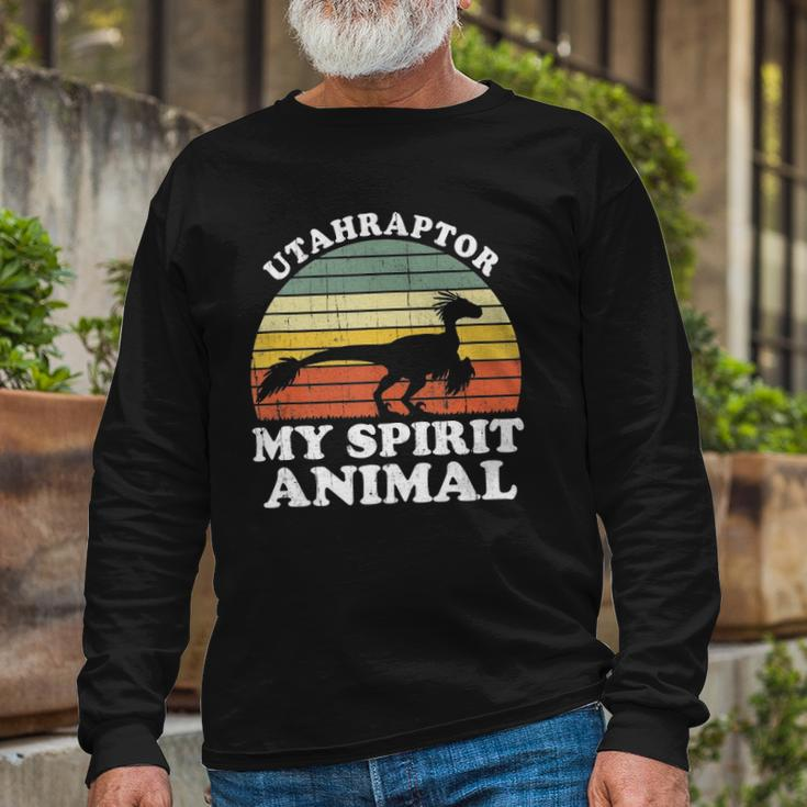 Utahraptor Dinosaur Spirit Animal Paleontologist Long Sleeve T-Shirt T-Shirt Gifts for Old Men