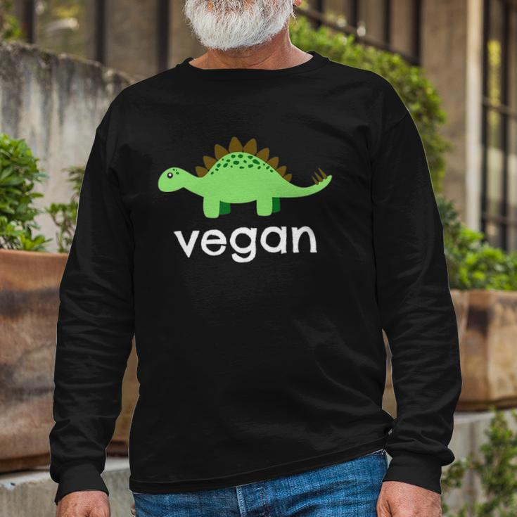 Vegan Dinosaur Green Save Wildlife Long Sleeve T-Shirt T-Shirt Gifts for Old Men