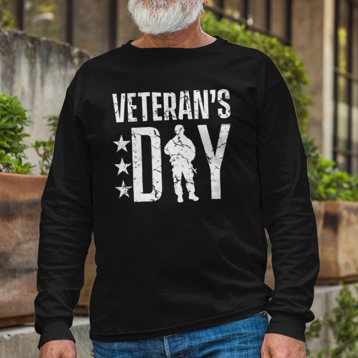 Veteran Veteran Veterans 73 Navy Soldier Army Military Long Sleeve T-Shirt Gifts for Old Men