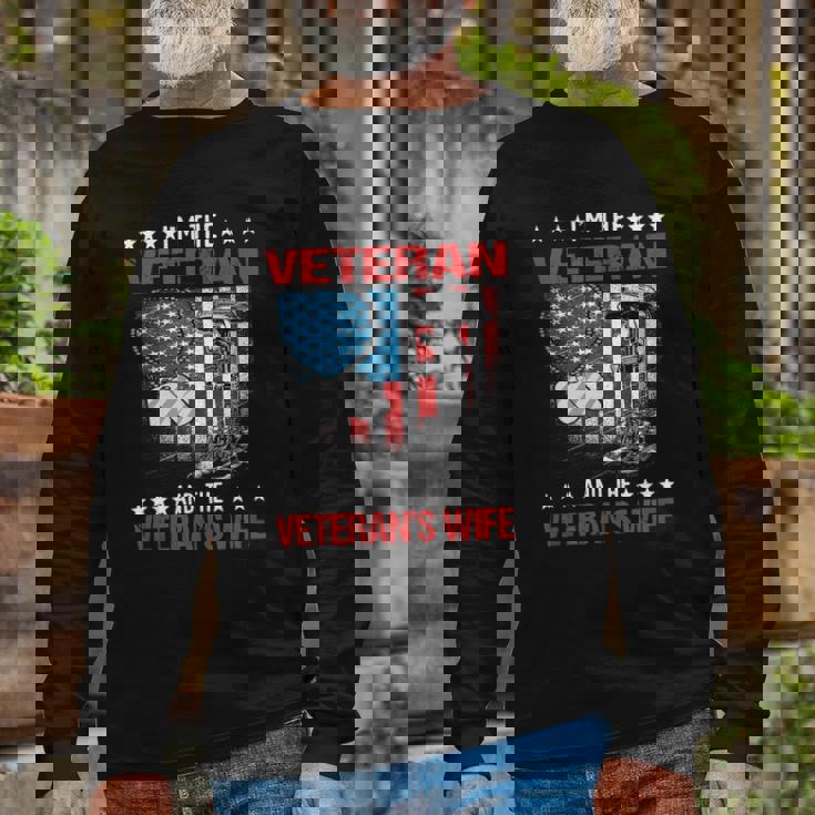 Im The Veteran And The Veterans Wife Female Veterans Long Sleeve T-Shirt T-Shirt Gifts for Old Men