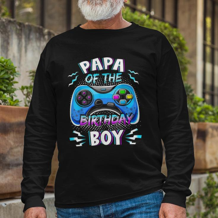 Video Game Birthday Party Papa Of The Birthday Boy Matching Long Sleeve T-Shirt T-Shirt Gifts for Old Men
