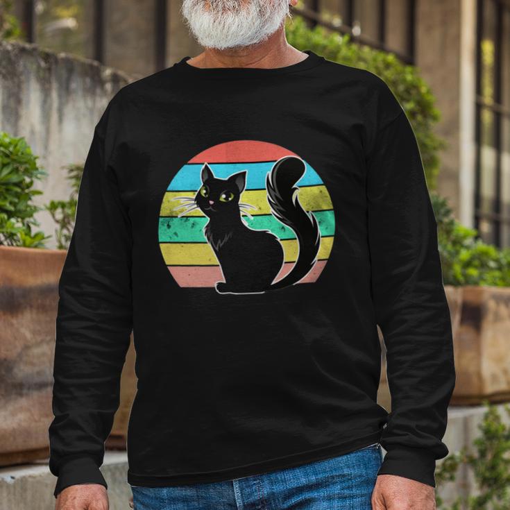 Vintage Black Cat Lover 307 Shirt Unisex Long Sleeve Gifts for Old Men