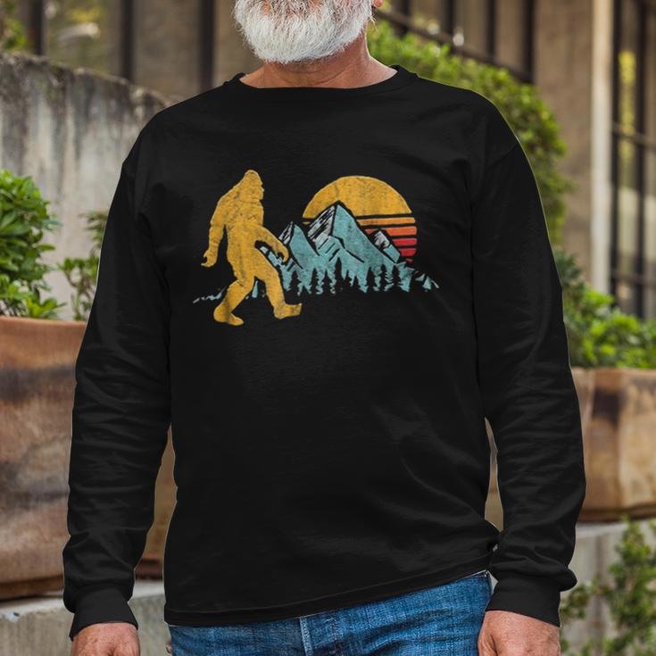 Vintage Retro Bigfoot Believe Silhouette Mountain Sun 234 Shirt Unisex Long Sleeve Gifts for Old Men