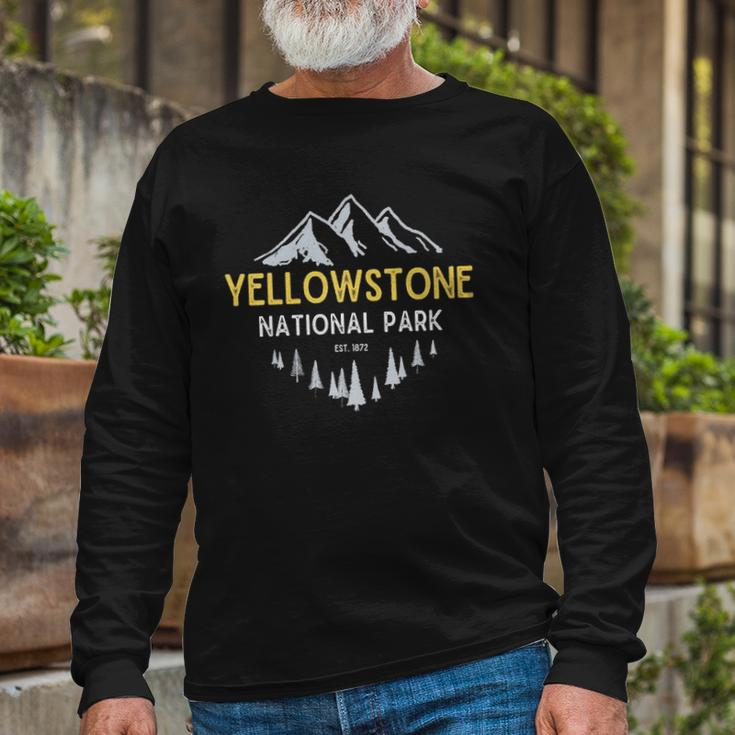 Vintage Yellowstone National Park Retro Est 1872 Long Sleeve T-Shirt T-Shirt Gifts for Old Men