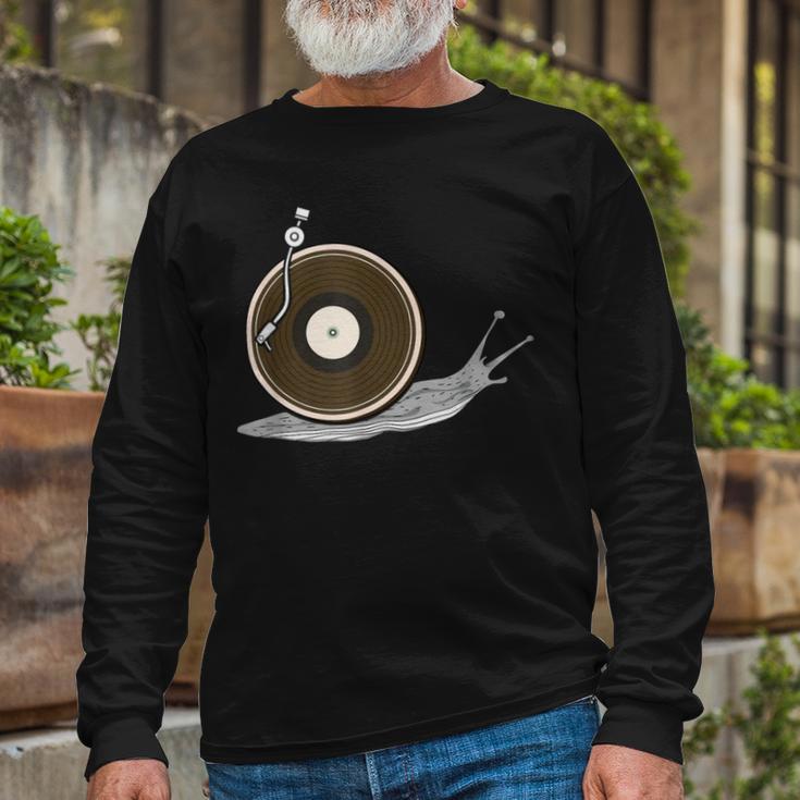 Vinyl Snail Vinyl Records Dj Vinyl Slug Lp Collector 155 Trending Shirt Unisex Long Sleeve Gifts for Old Men