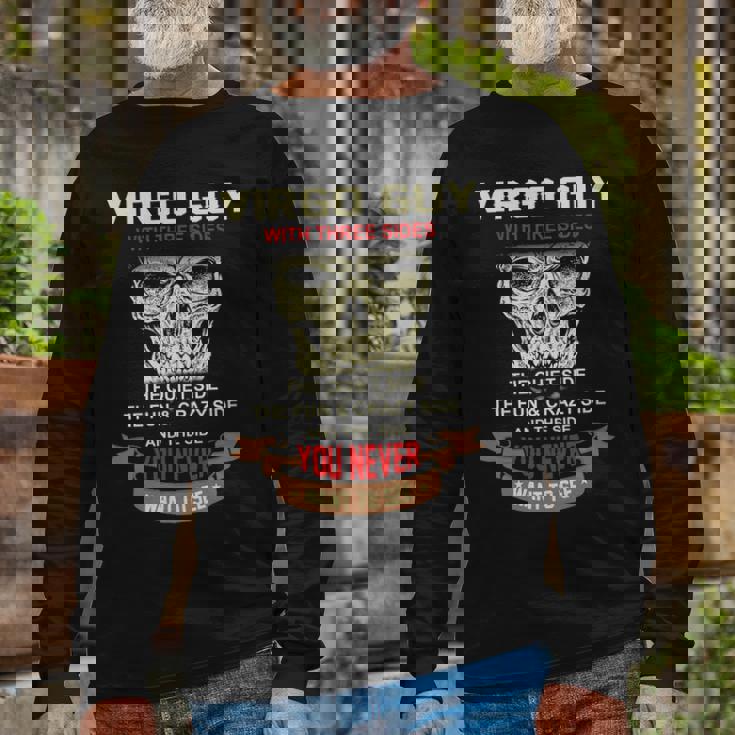 Virgo Guy I Have 3 Sides Virgo Guy Birthday Long Sleeve T-Shirt Gifts for Old Men