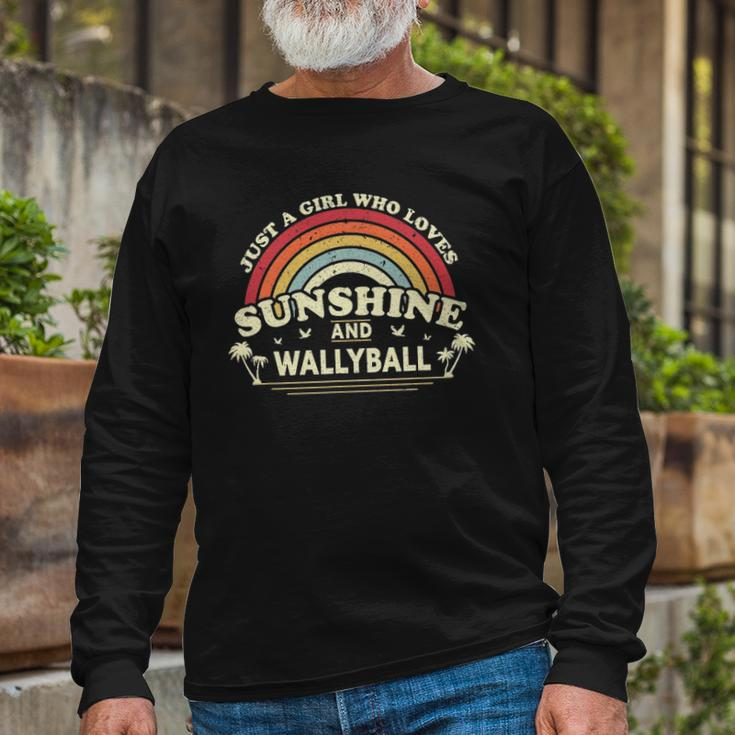Wallyball A Girl Who Loves Sunshine And Wallyball Long Sleeve T-Shirt T-Shirt Gifts for Old Men
