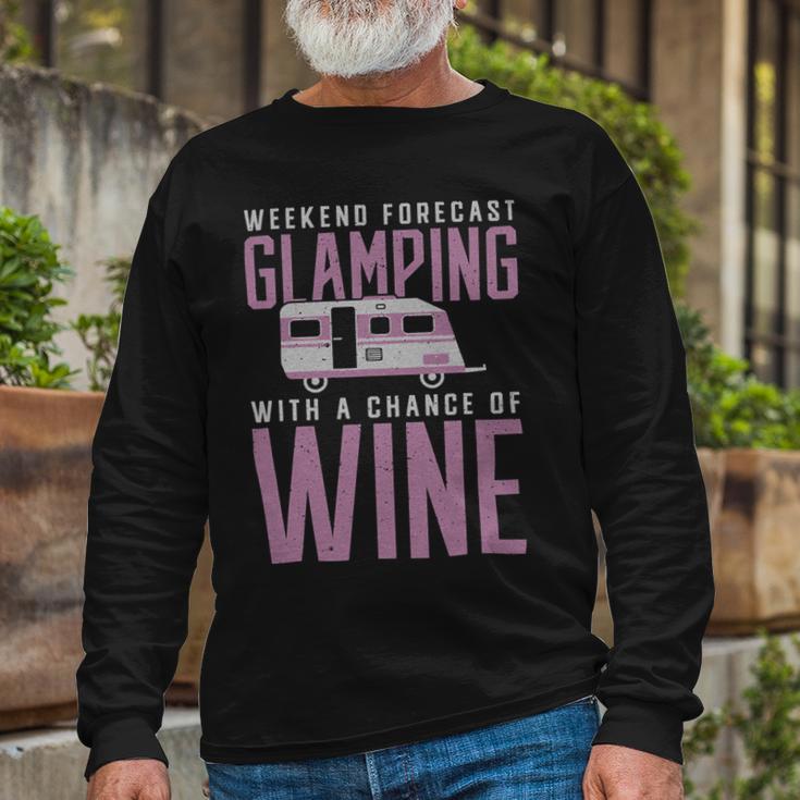 Weekend Forecast Camping With A Chance 18 Shirt Unisex Long Sleeve Gifts for Old Men