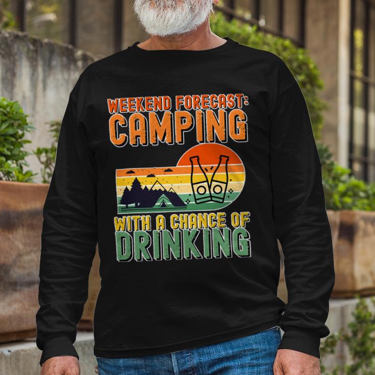 Weekend Forecast Camping With A Chance 19 Shirt Unisex Long Sleeve Gifts for Old Men