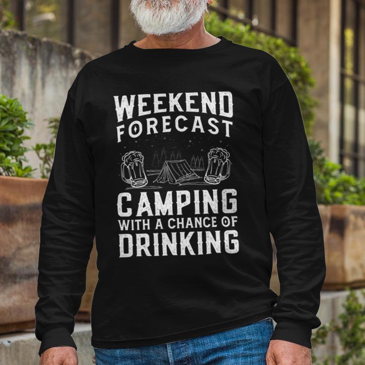 Weekend Forecast Camping With A Chance 22 Shirt Unisex Long Sleeve Gifts for Old Men