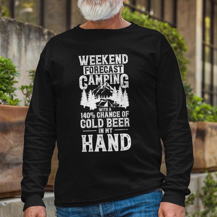 Weekend Forecast Camping With A Chance Active 24 Shirt Unisex Long Sleeve Gifts for Old Men