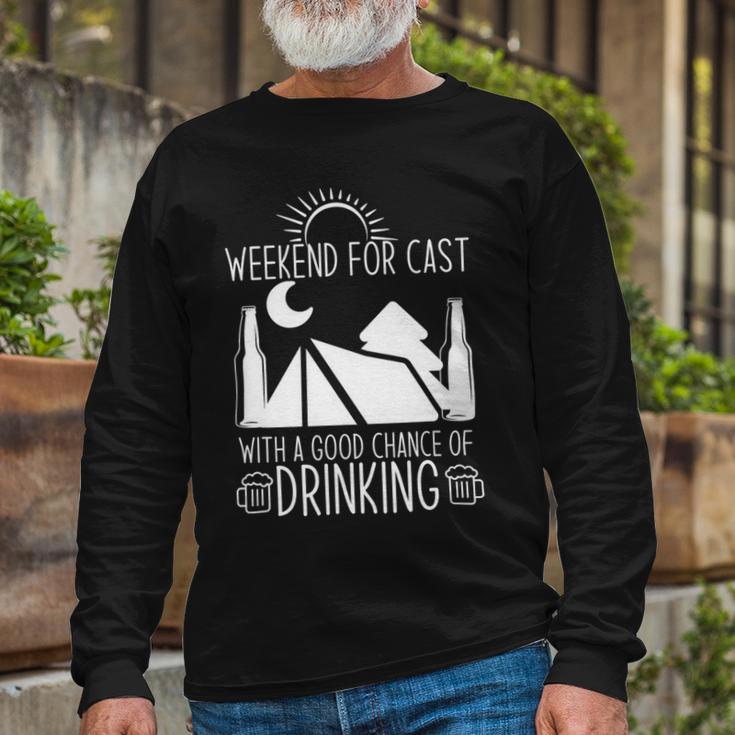 Weekend Forecast Camping With A Good 17 Shirt Unisex Long Sleeve Gifts for Old Men