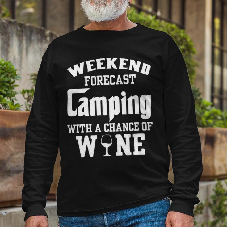 Weekend Forecast Camping With Wine 12 Shirt Unisex Long Sleeve Gifts for Old Men