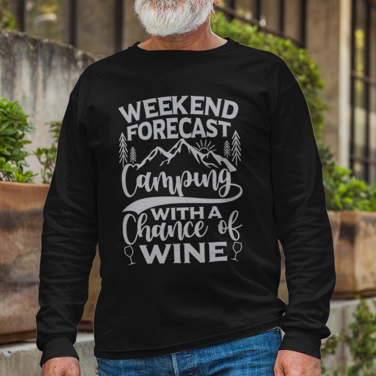 Weekend Forecast Mountain Camper 11 Shirt Unisex Long Sleeve Gifts for Old Men