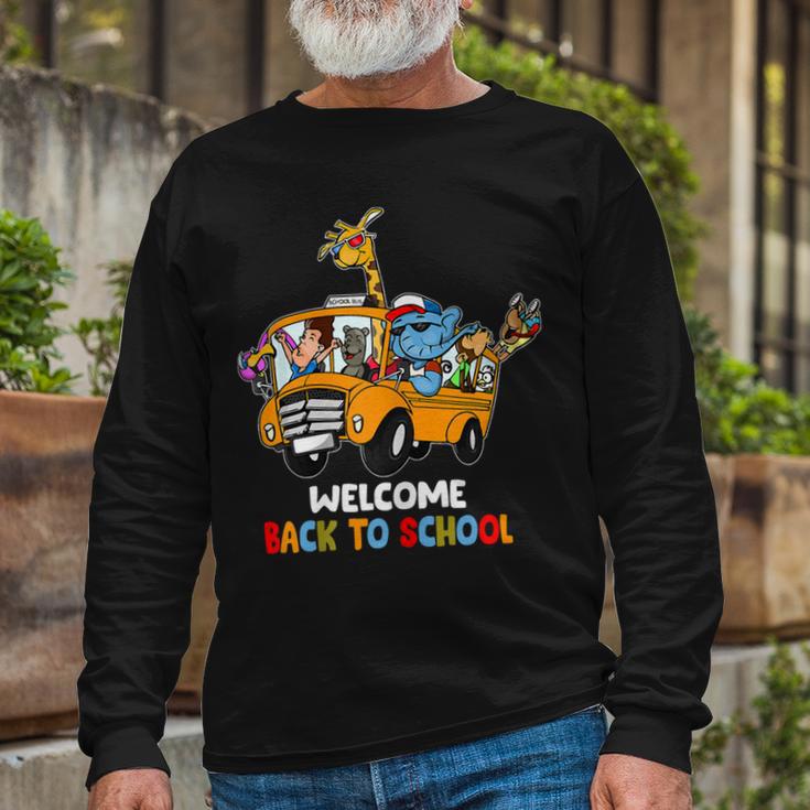 Welcome Back To School Zoo Animal Bus 477 Shirt Unisex Long Sleeve Gifts for Old Men