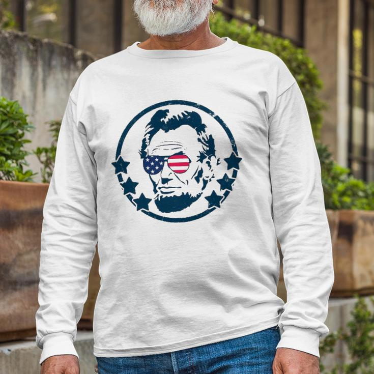 Abraham Lincoln 4Th Of July Usa Tee Long Sleeve T-Shirt T-Shirt Gifts for Old Men