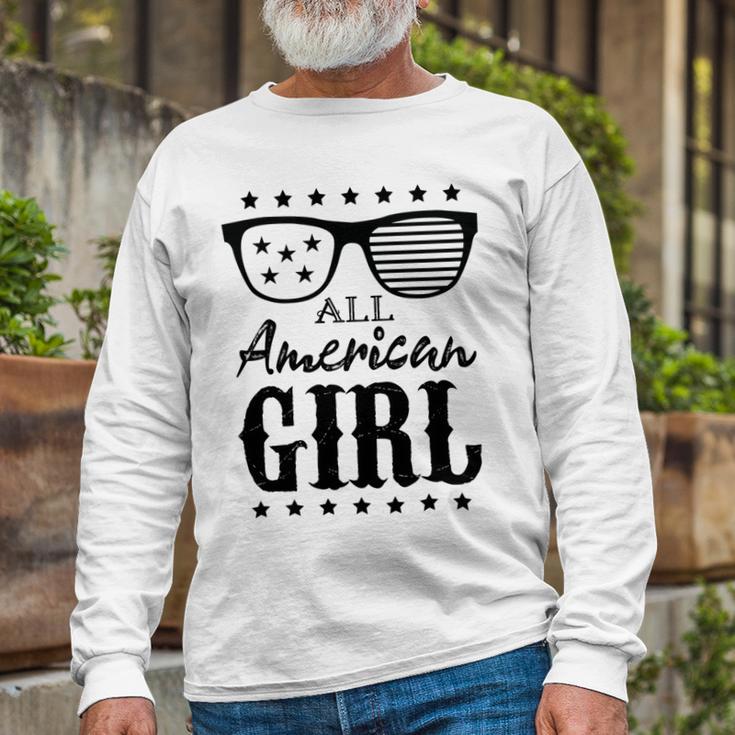 All American Girl 4Th Of July Family Matching Sunglasses Unisex Long Sleeve Gifts for Old Men