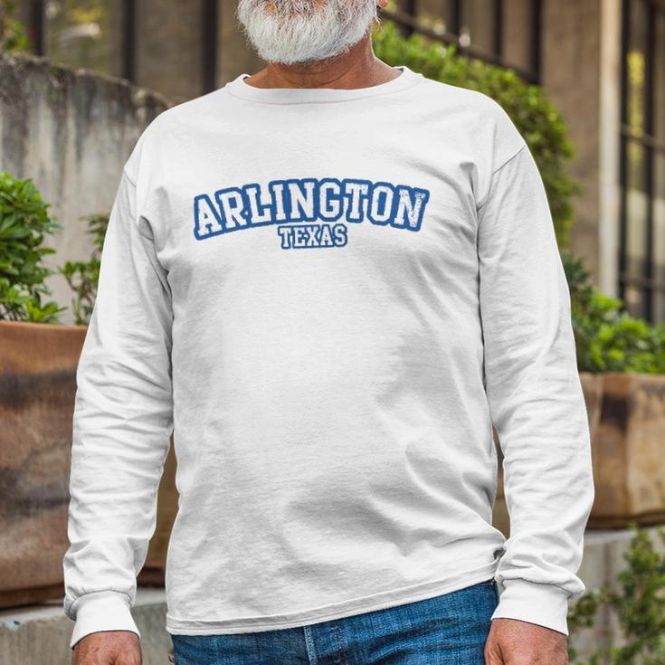 Arlington Texas Athletic Text Sport Style Long Sleeve T-Shirt T-Shirt Gifts for Old Men