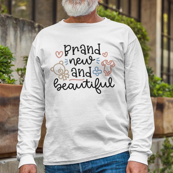 Baby Shower Text Design Brand New And Beautiful Unisex Long Sleeve Gifts for Old Men